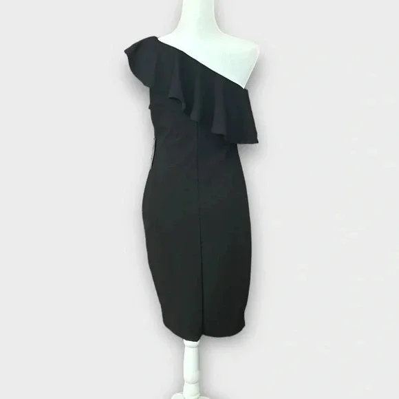 Lulus Life is But a Dream Black One-Shoulder Cocktail Party Dress Size XL - Picture 6 of 9